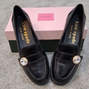 Kate Spade Black Flats with Metallic Detail